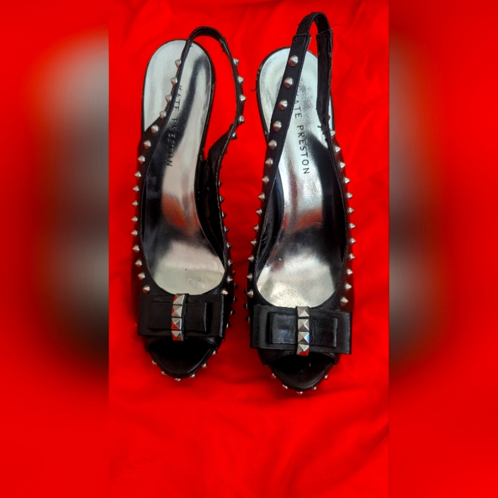 Kate Preston 6 inch, leather slingback shoes